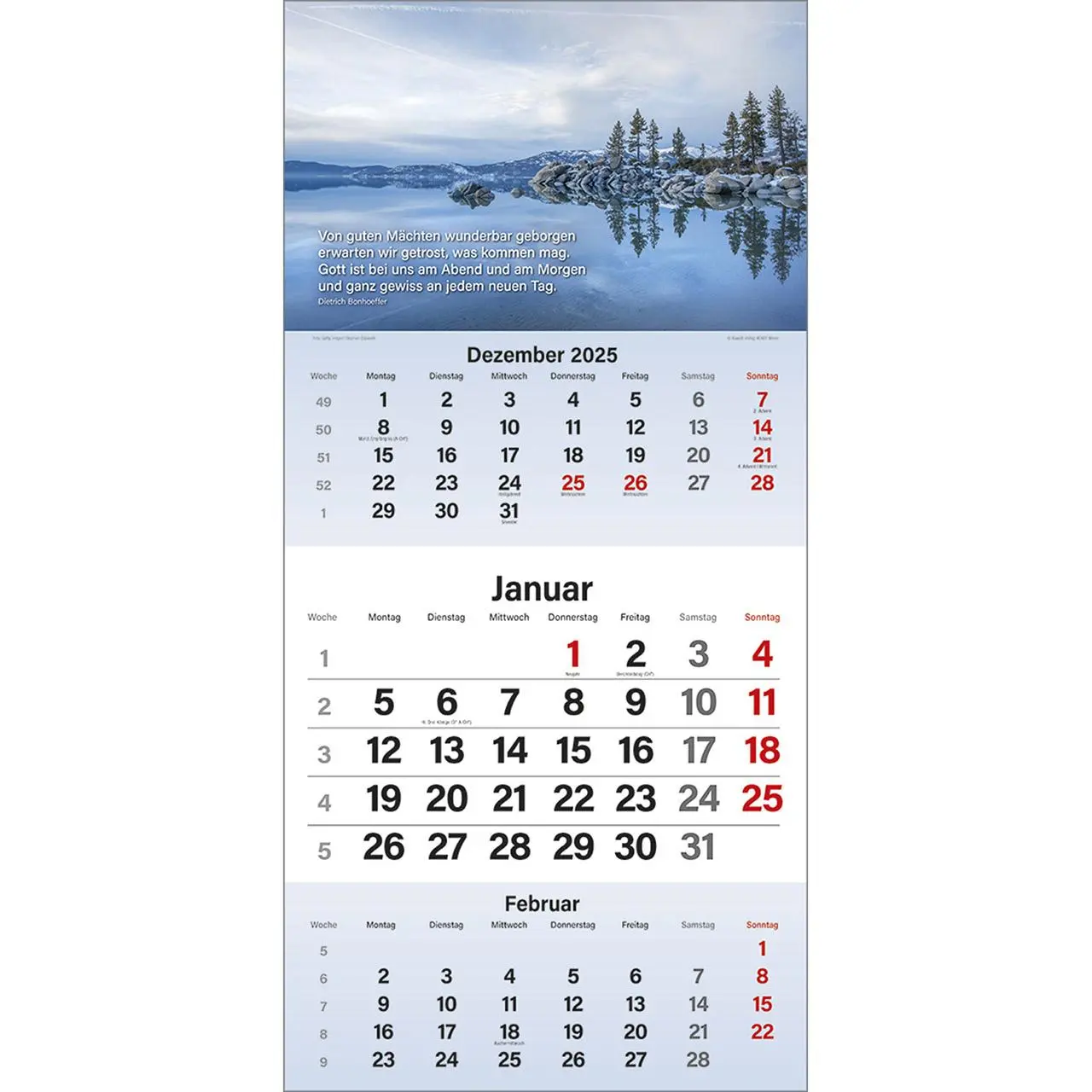 Bild: 9783754829561 | Gott segne meinen Tag 2026 | 3-Monats-Terminer | Kalender | 14 S.