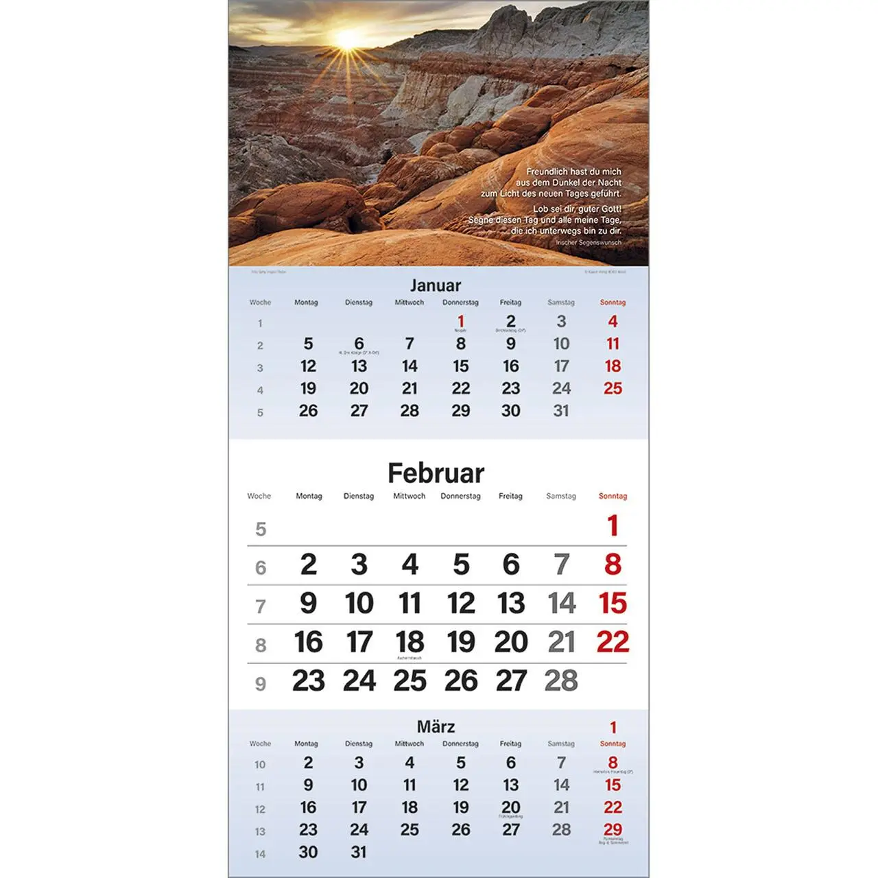 Bild: 9783754829561 | Gott segne meinen Tag 2026 | 3-Monats-Terminer | Kalender | 14 S.