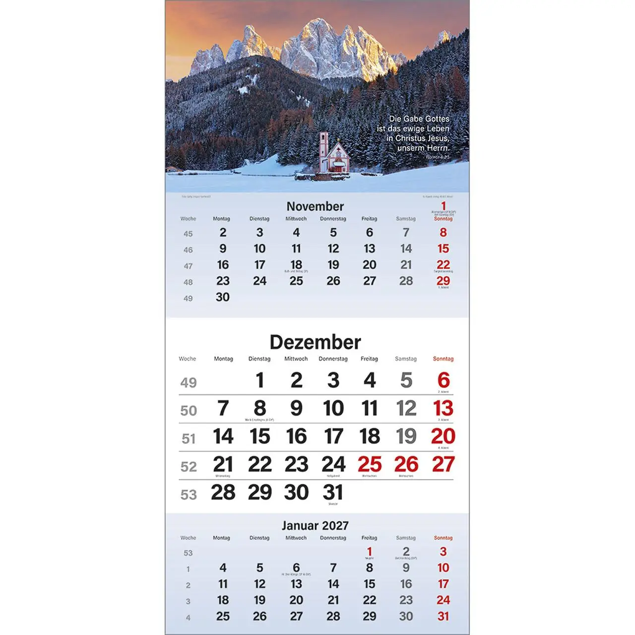 Bild: 9783754829561 | Gott segne meinen Tag 2026 | 3-Monats-Terminer | Kalender | 14 S.