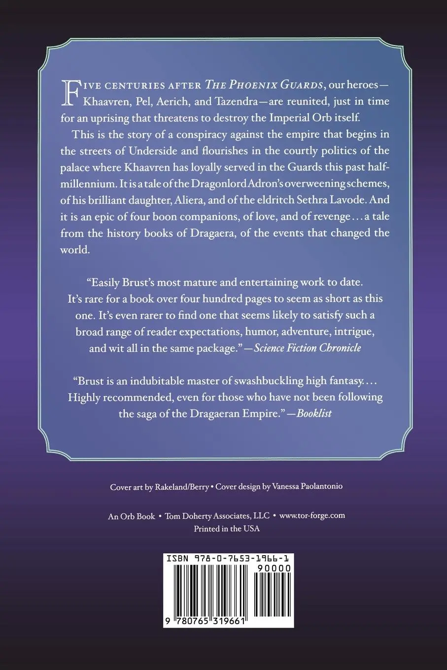 Rückseite: 9780765319661 | Five Hundred Years After | Steven Brust | Taschenbuch | Englisch