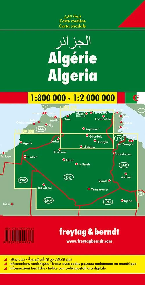 Rückseite: 9783707909661 | Algerien 1 : 800 000 / 1 : 2 000 000 | Freytag-Berndt und Artaria KG