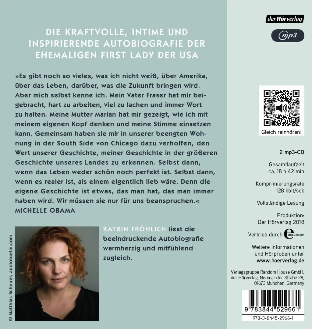 Bild: 9783844529661 | BECOMING | deutschsprachige Ausgabe | Michelle Obama | MP3 | Deutsch