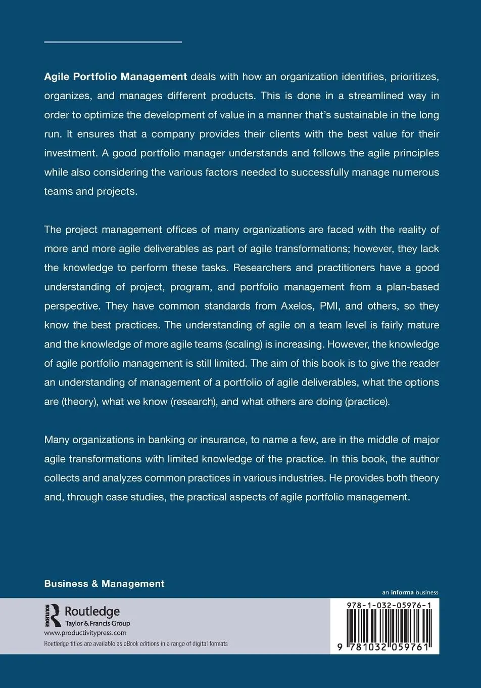 Rückseite: 9781032059761 | Agile Portfolio Management | Klaus Nielsen | Taschenbuch | Englisch