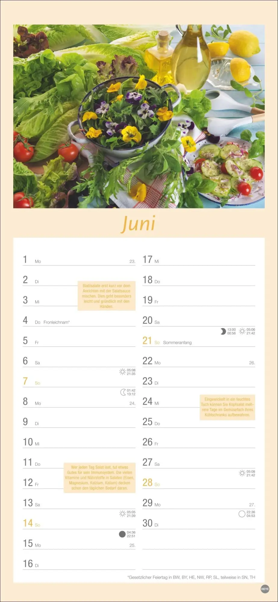 Bild: 9783756409761 | Küchenplaner 2026 | Heye | Kalender | Spiralbindung | 13 S. | Deutsch