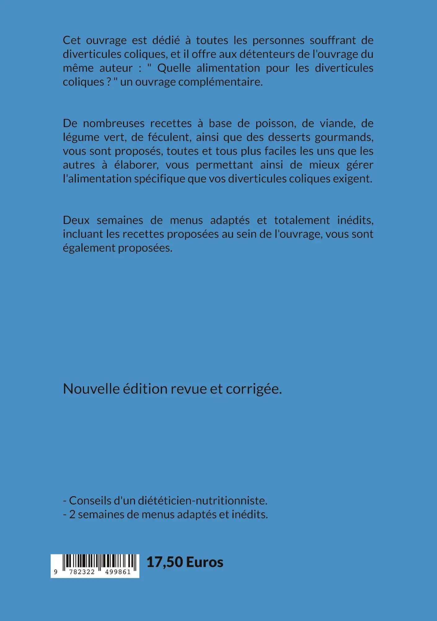 Rückseite: 9782322499861 | Mes recettes faciles pour les diverticules coliques. | Cédric Menard
