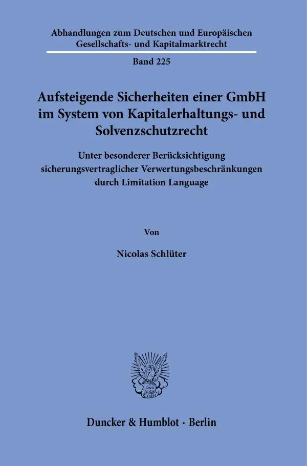 Cover: 9783428189861 | Aufsteigende Sicherheiten einer GmbH im System von...