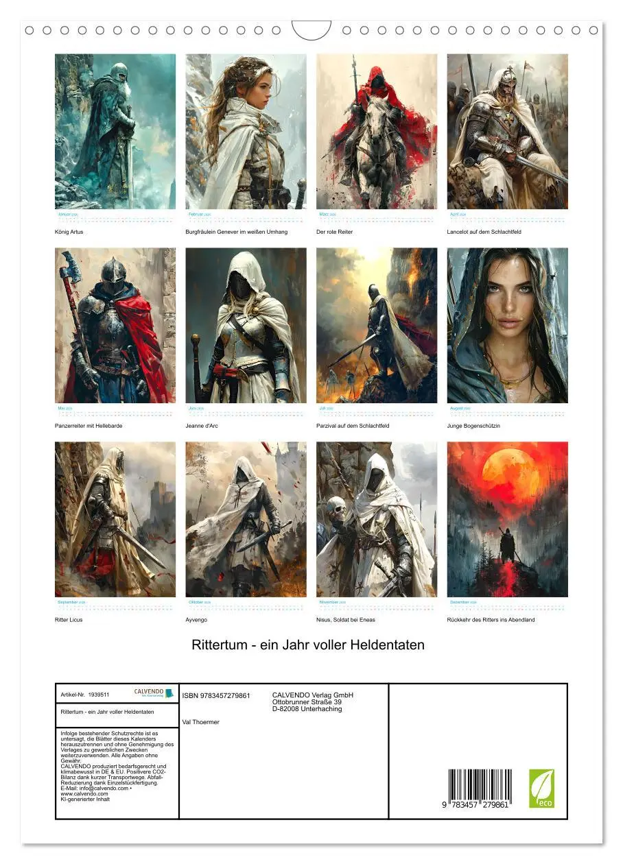 Bild: 9783457279861 | Rittertum - ein Jahr voller Heldentaten (Wandkalender 2026 DIN A3...