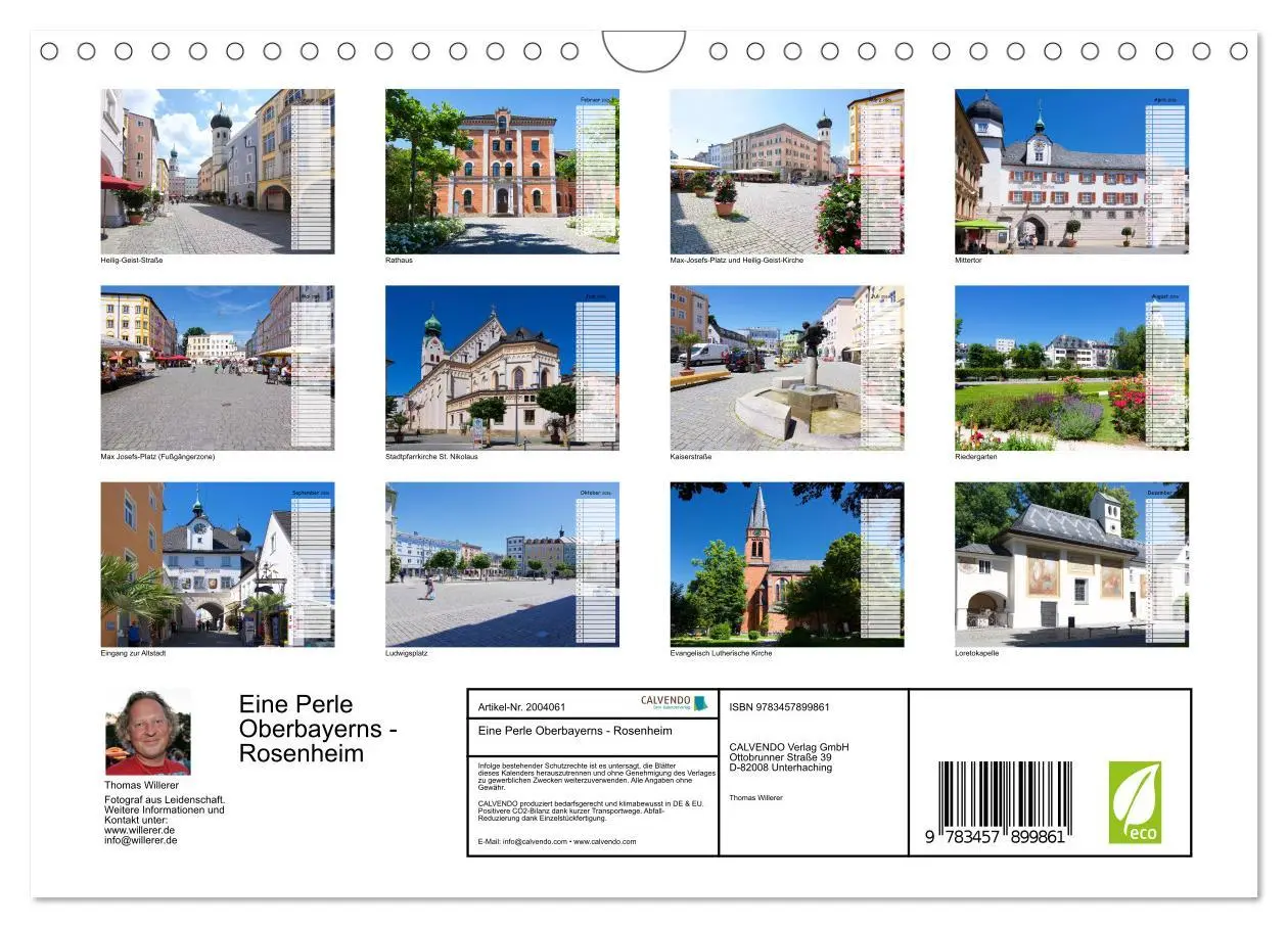 Bild: 9783457899861 | Eine Perle Oberbayerns - Rosenheim (Wandkalender 2026 DIN A4 quer),...