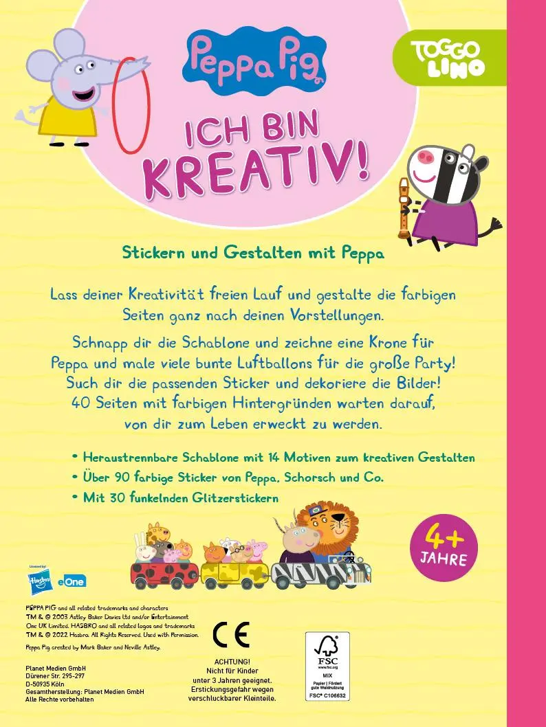 Rückseite: 9783849939861 | Peppa Pig Ich bin kreativ! | Taschenbuch | 48 S. | Deutsch | 2025