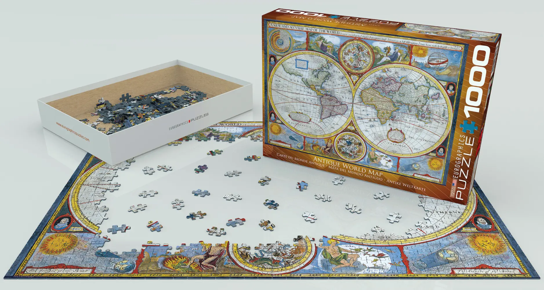 Bild: 628136620062 | Antique World Map (Puzzle) | Spiel | In Spielebox | 6000-2006 | 2021
