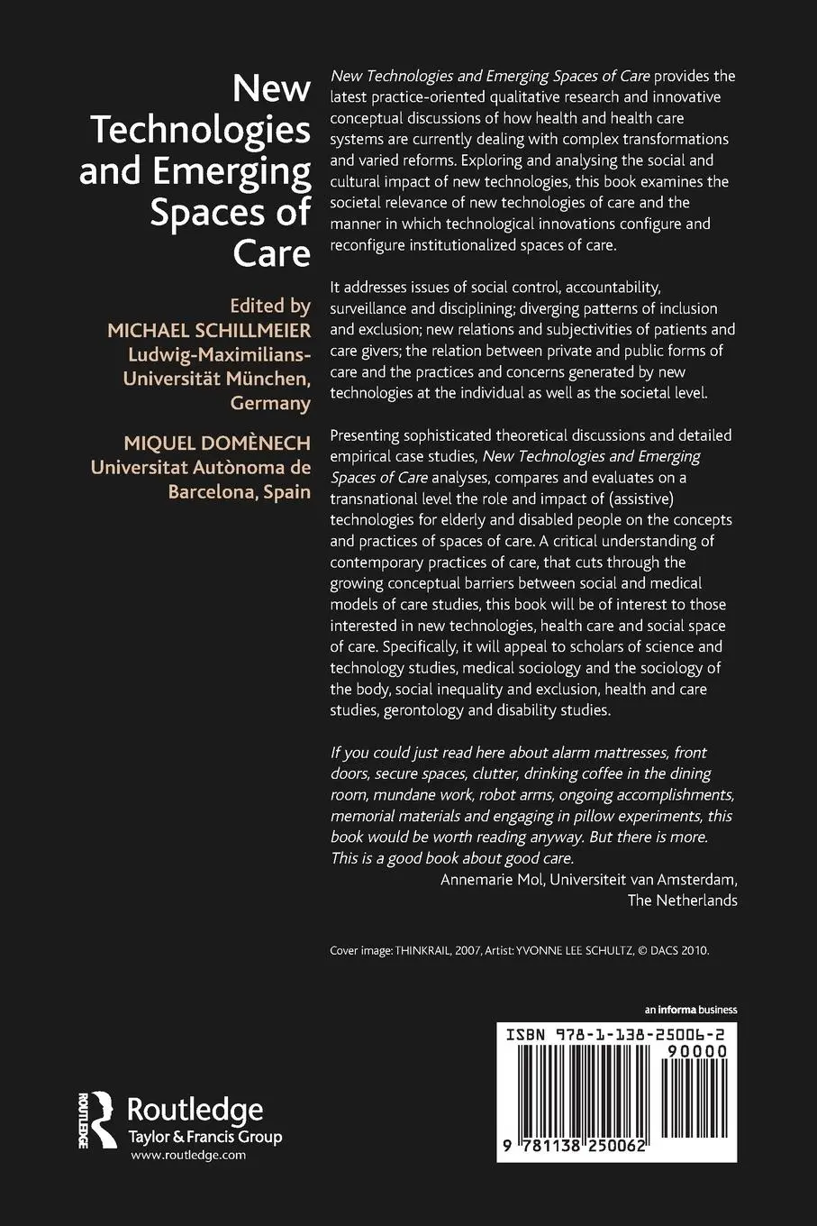 Rückseite: 9781138250062 | New Technologies and Emerging Spaces of Care | Miquel Domènech | Buch