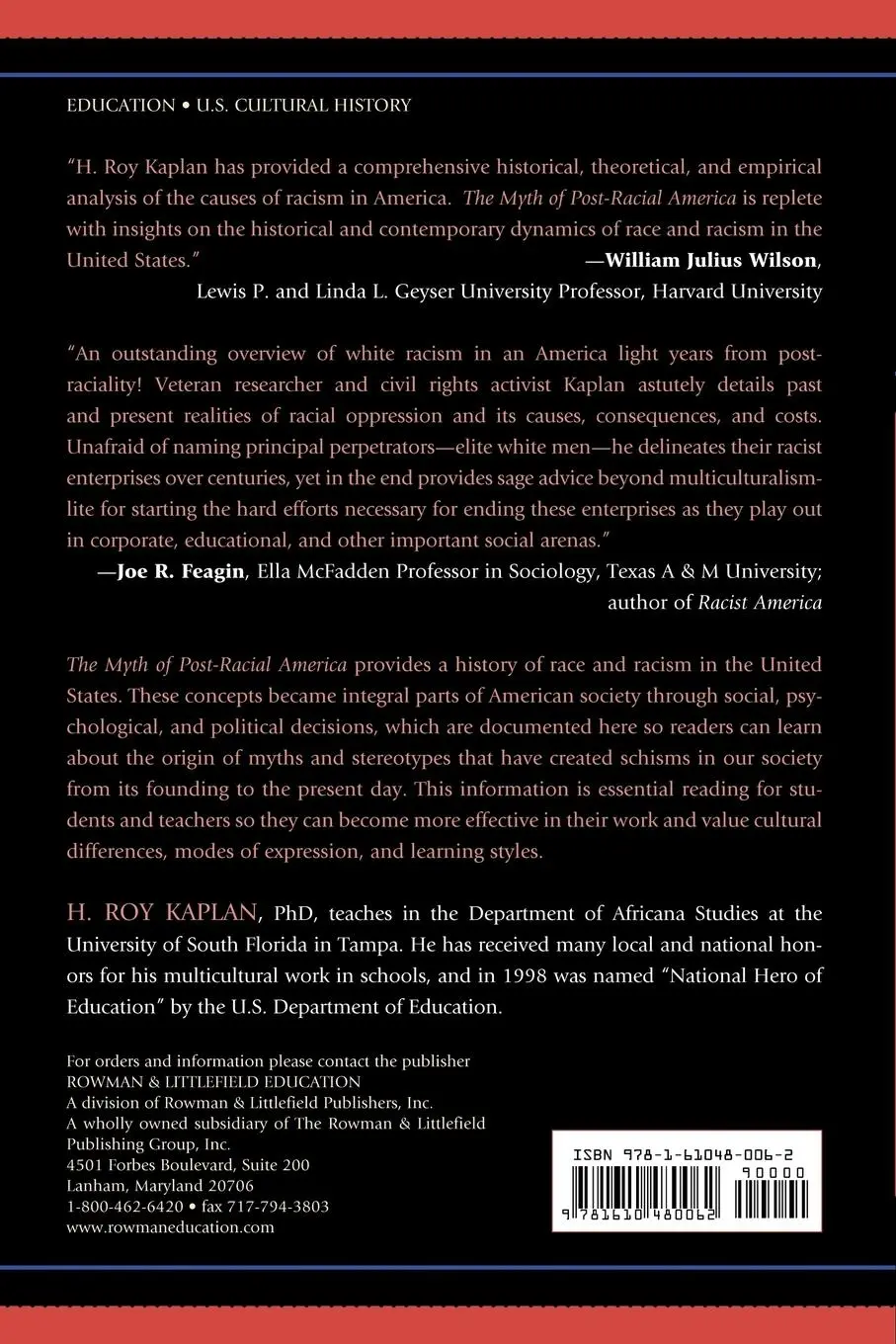 Rückseite: 9781610480062 | The Myth of Post-Racial America | H. Roy Kaplan | Taschenbuch | 2011