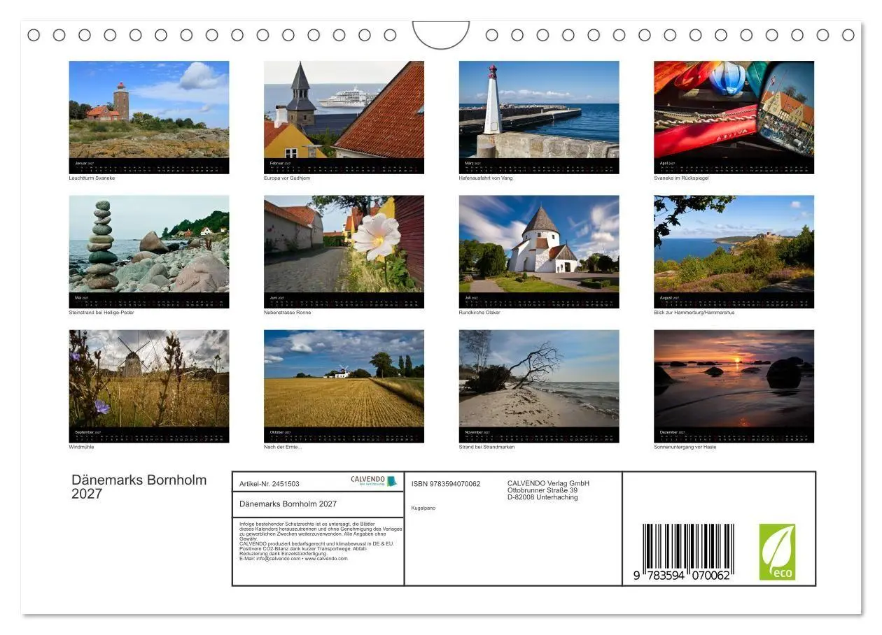 Bild: 9783594070062 | Dänemarks Bornholm 2027 (Wandkalender 2027 DIN A4 quer), CALVENDO...