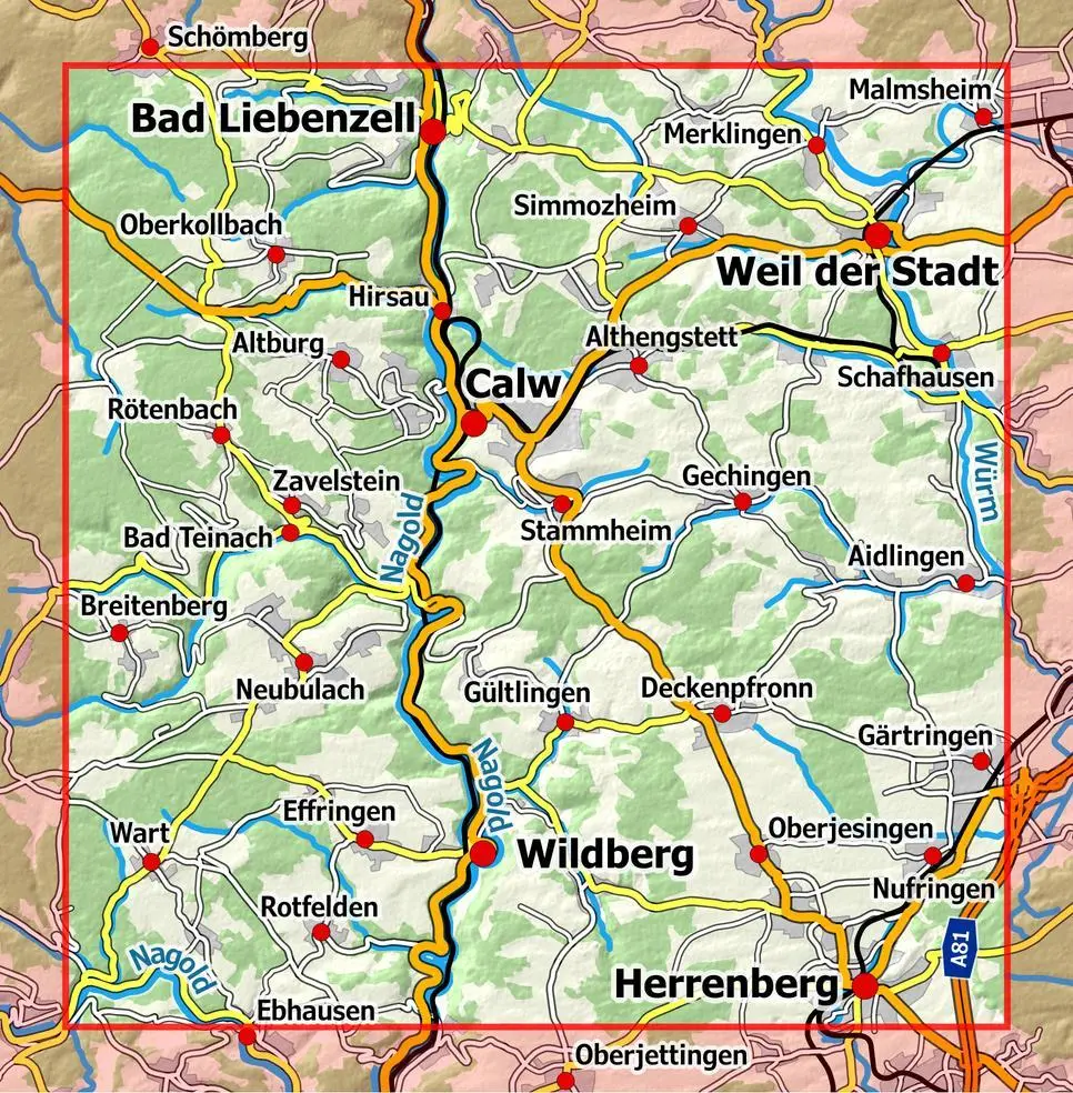 Bild: 9783960990062 | Calw - Weil der Stadt | NaturNavi | (Land-)Karte | 1 S. | Deutsch