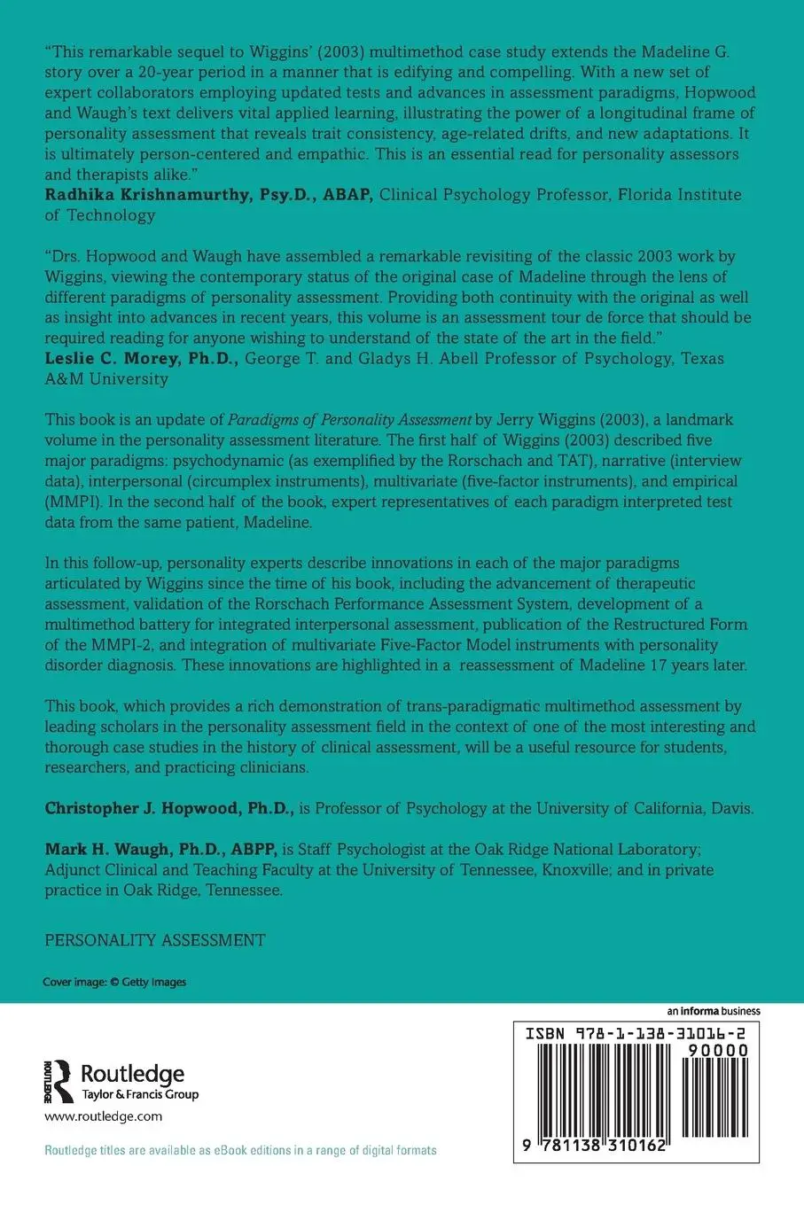 Rückseite: 9781138310162 | Personality Assessment Paradigms and Methods | Hopwood (u. a.) | Buch