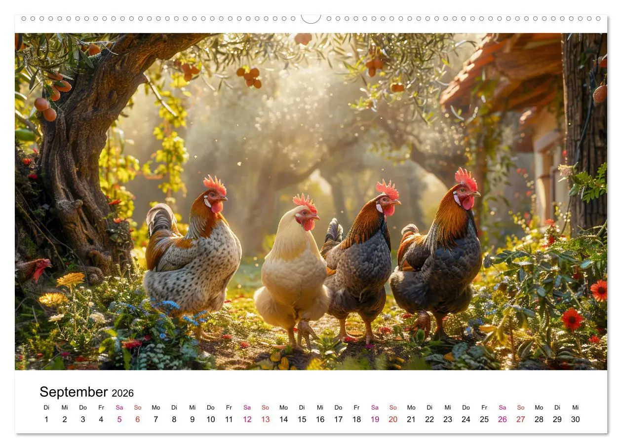 Bild: 9783457370162 | Hühner Federvieh (hochwertiger Premium Wandkalender 2026 DIN A2...