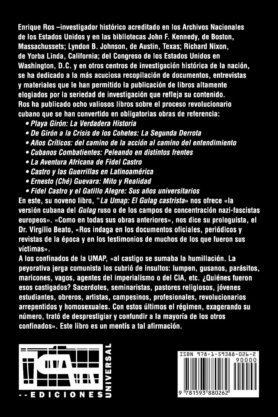 Rückseite: 9781593880262 | La Umap | El Gulag Castrista | Enrique Ros | Taschenbuch | Spanisch