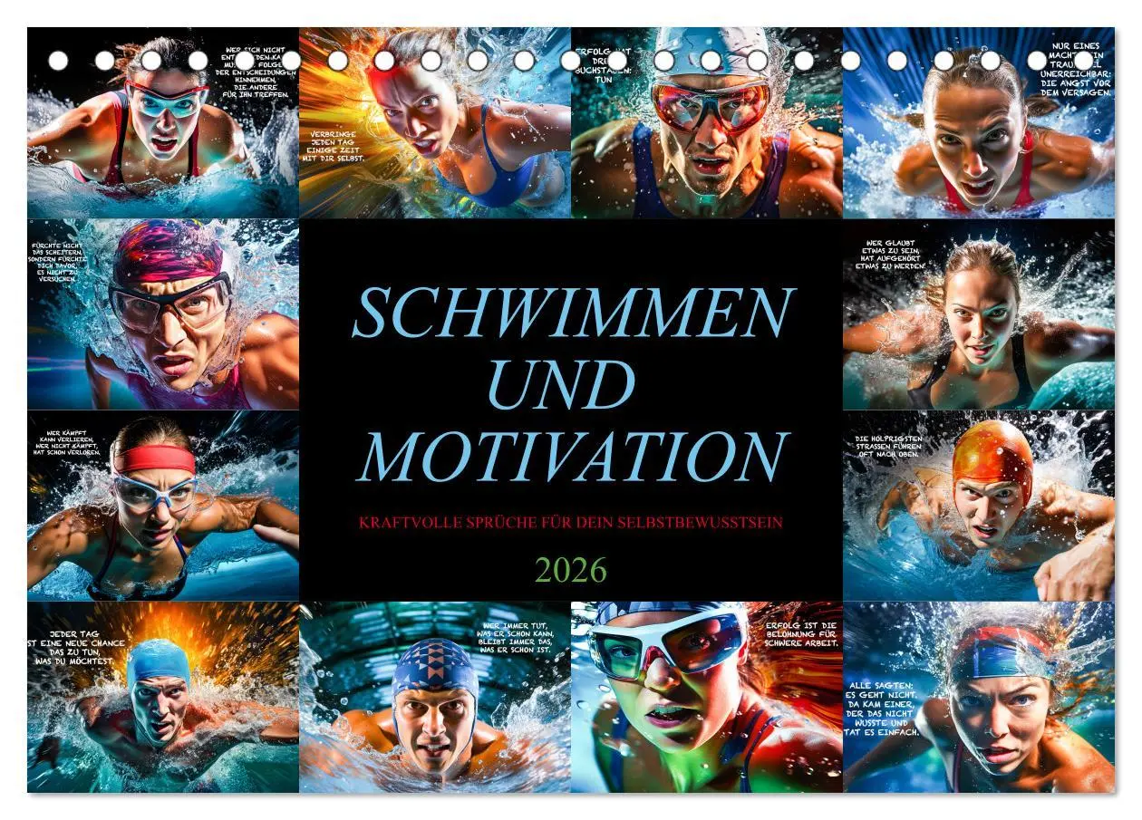 Cover: 9783457500262 | Schwimmen und Motivation (Tischkalender 2026 DIN A5 quer), CALVENDO...