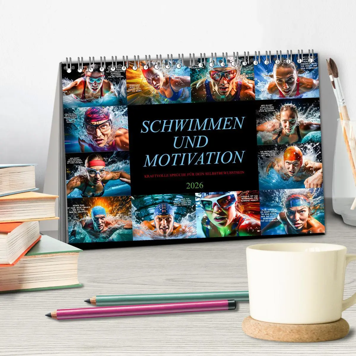Bild: 9783457500262 | Schwimmen und Motivation (Tischkalender 2026 DIN A5 quer), CALVENDO...