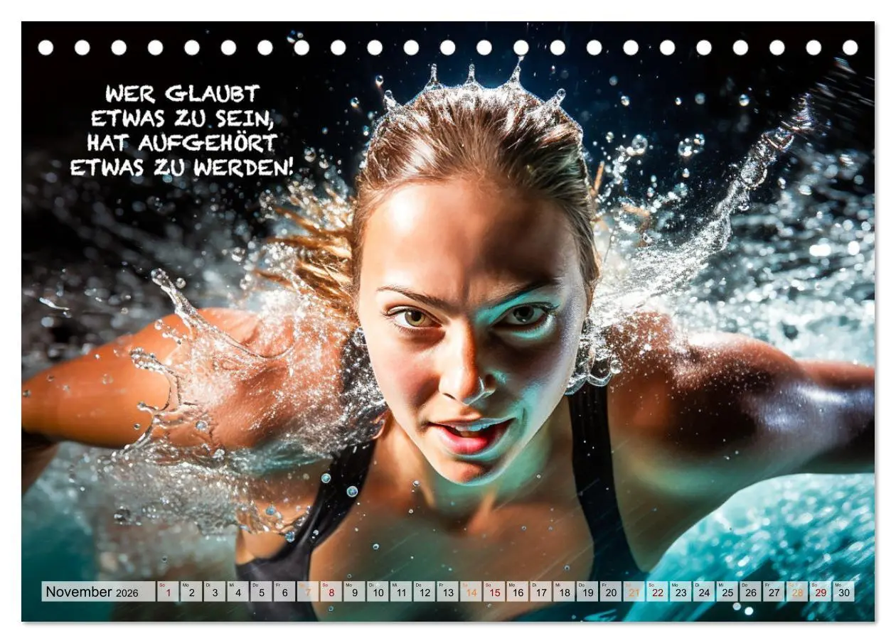 Bild: 9783457500262 | Schwimmen und Motivation (Tischkalender 2026 DIN A5 quer), CALVENDO...
