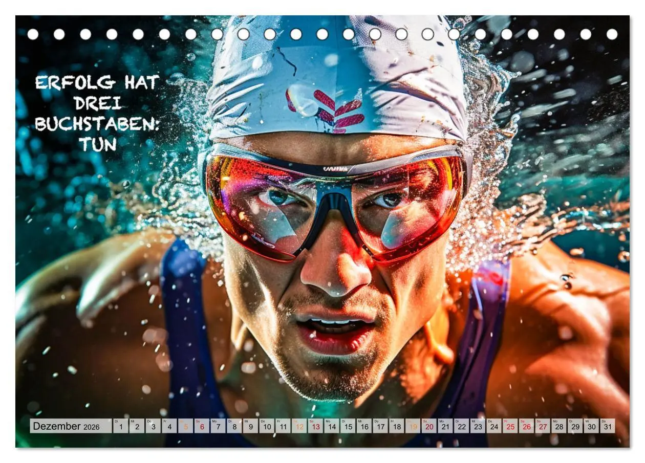 Bild: 9783457500262 | Schwimmen und Motivation (Tischkalender 2026 DIN A5 quer), CALVENDO...