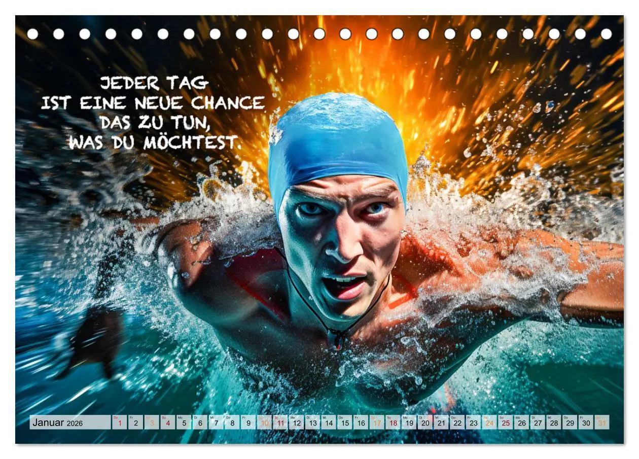Bild: 9783457500262 | Schwimmen und Motivation (Tischkalender 2026 DIN A5 quer), CALVENDO...
