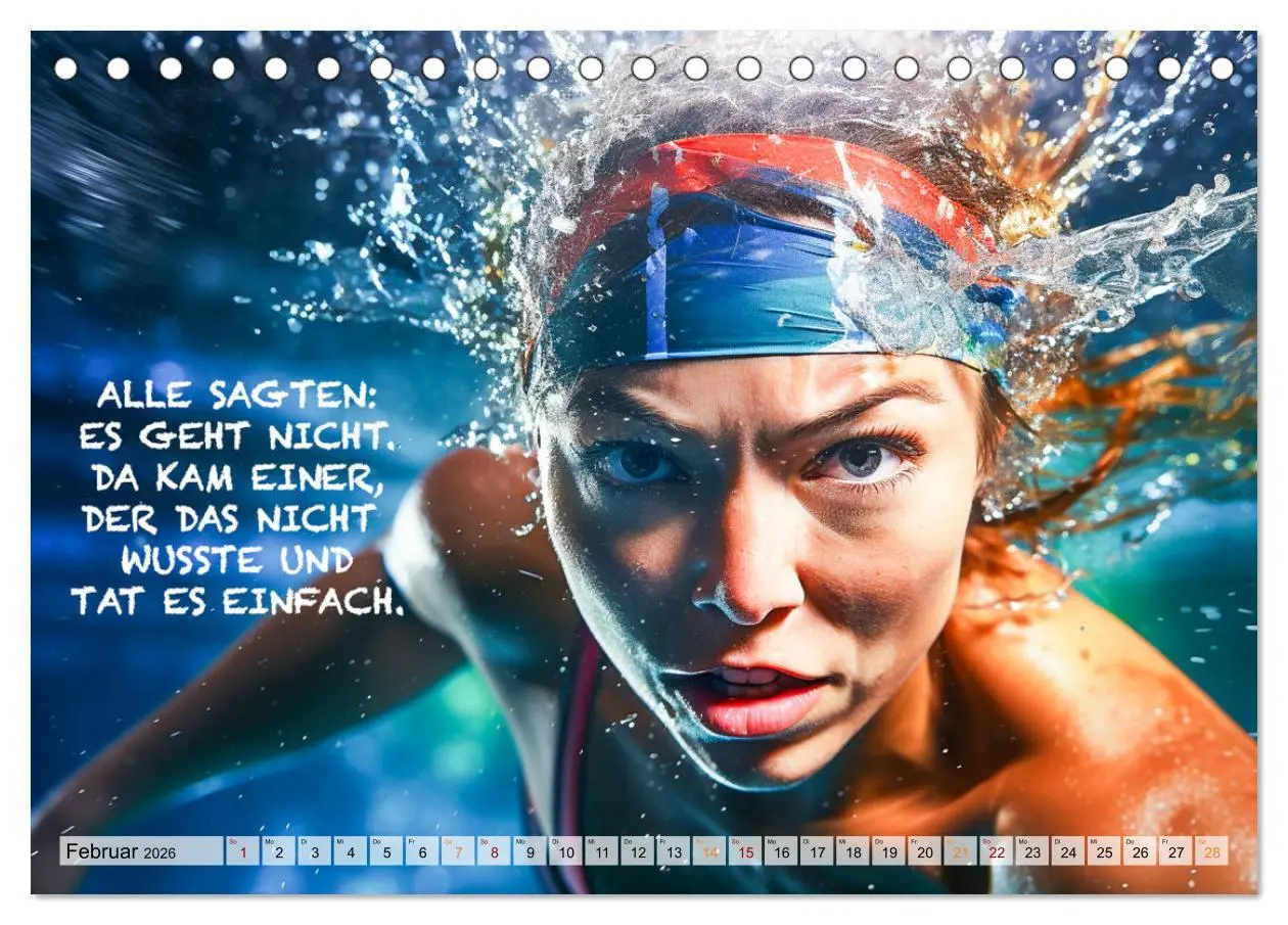 Bild: 9783457500262 | Schwimmen und Motivation (Tischkalender 2026 DIN A5 quer), CALVENDO...