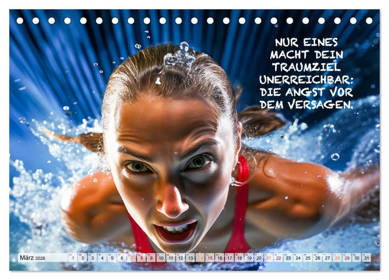 Bild: 9783457500262 | Schwimmen und Motivation (Tischkalender 2026 DIN A5 quer), CALVENDO...