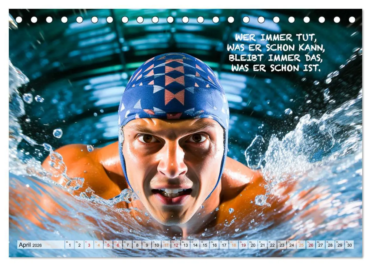 Bild: 9783457500262 | Schwimmen und Motivation (Tischkalender 2026 DIN A5 quer), CALVENDO...
