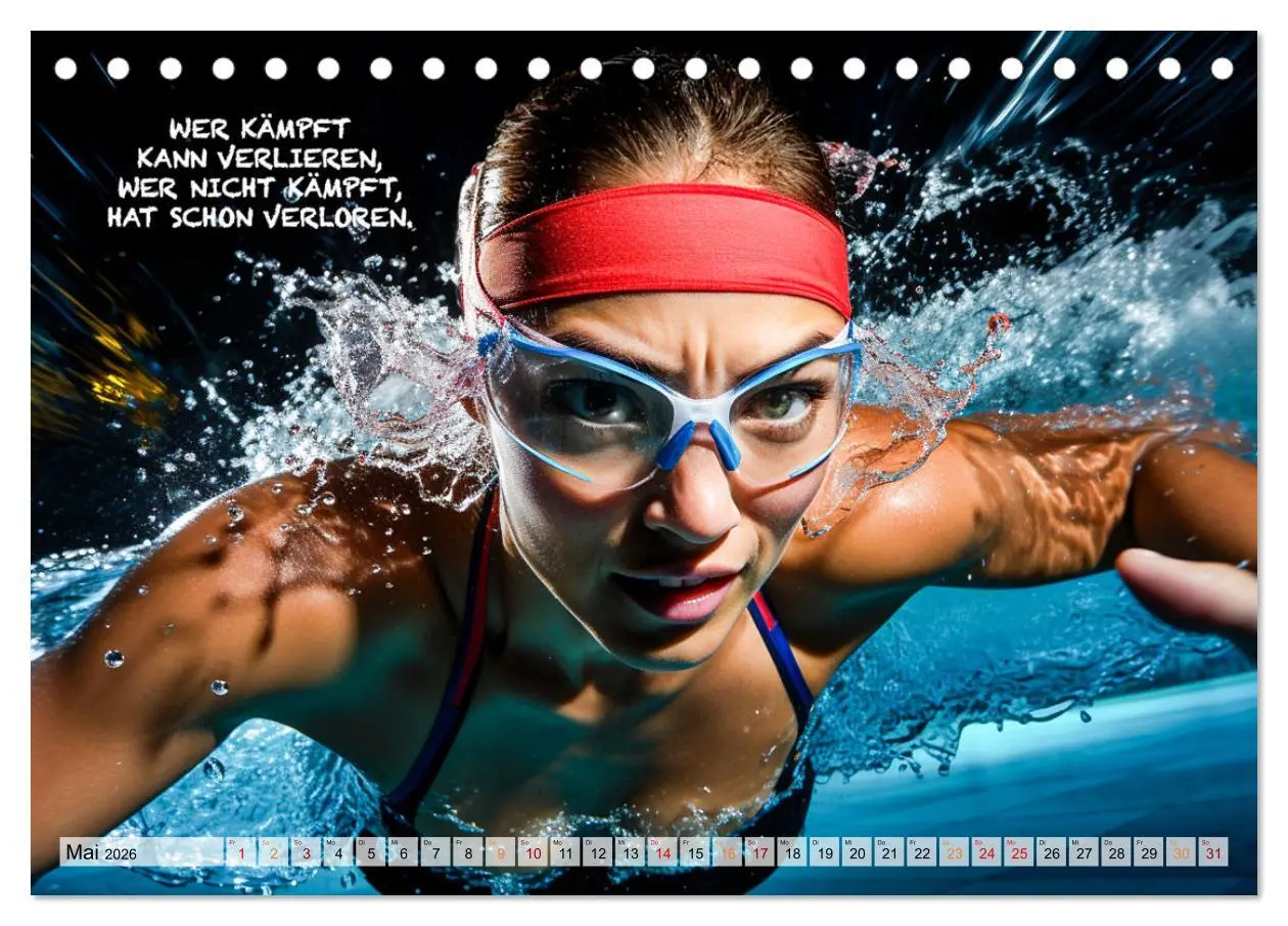 Bild: 9783457500262 | Schwimmen und Motivation (Tischkalender 2026 DIN A5 quer), CALVENDO...