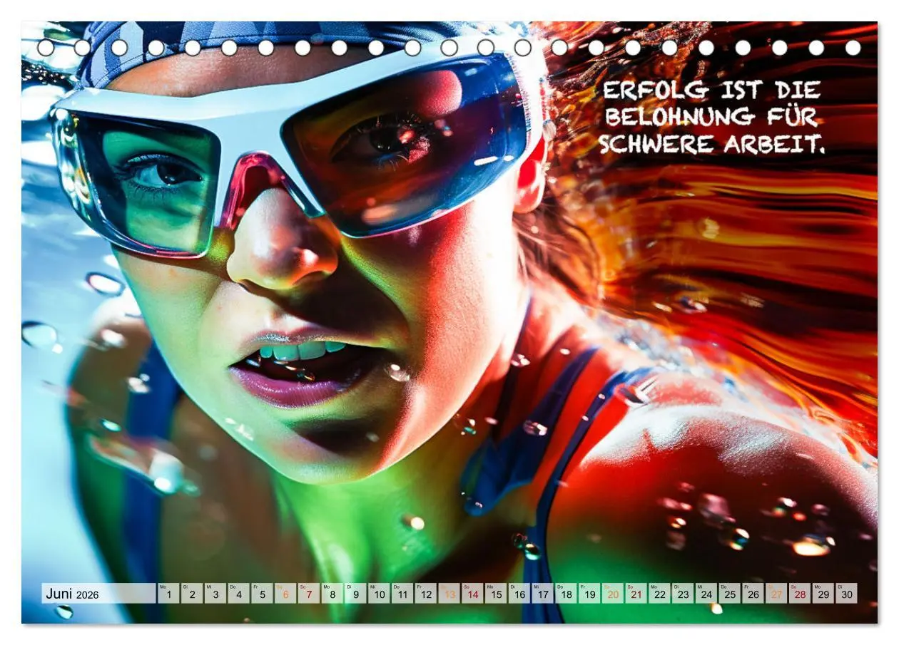 Bild: 9783457500262 | Schwimmen und Motivation (Tischkalender 2026 DIN A5 quer), CALVENDO...