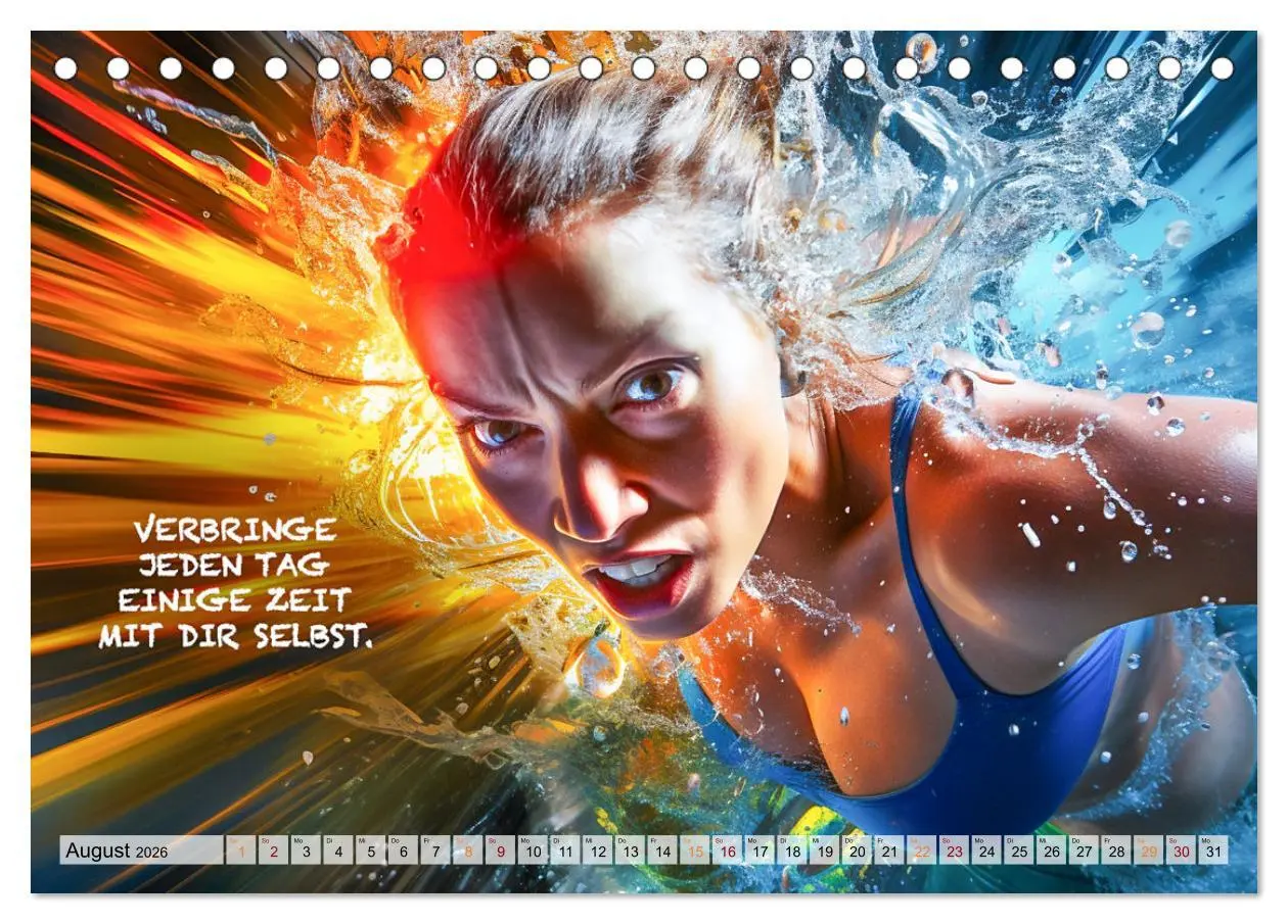 Bild: 9783457500262 | Schwimmen und Motivation (Tischkalender 2026 DIN A5 quer), CALVENDO...