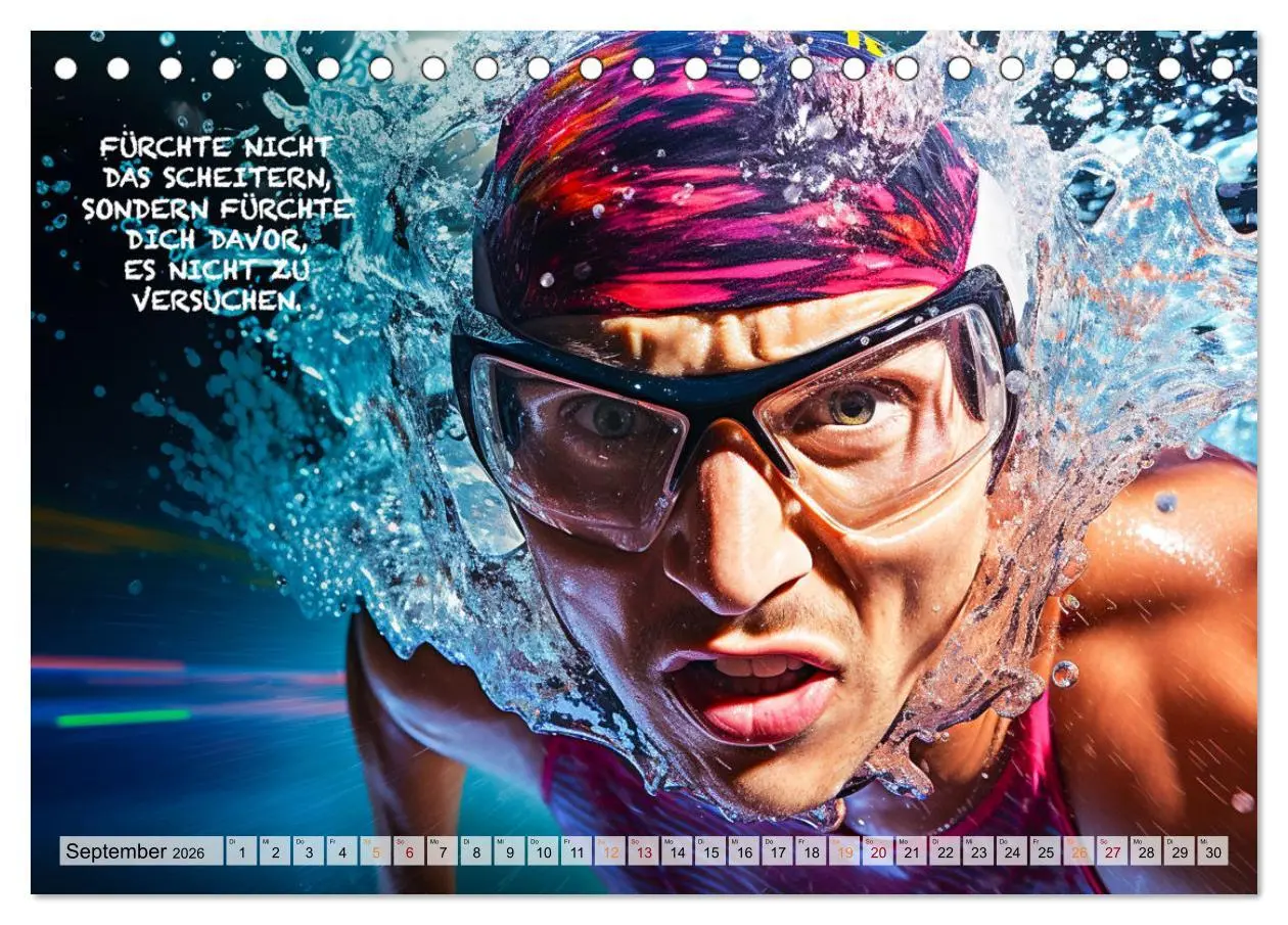 Bild: 9783457500262 | Schwimmen und Motivation (Tischkalender 2026 DIN A5 quer), CALVENDO...