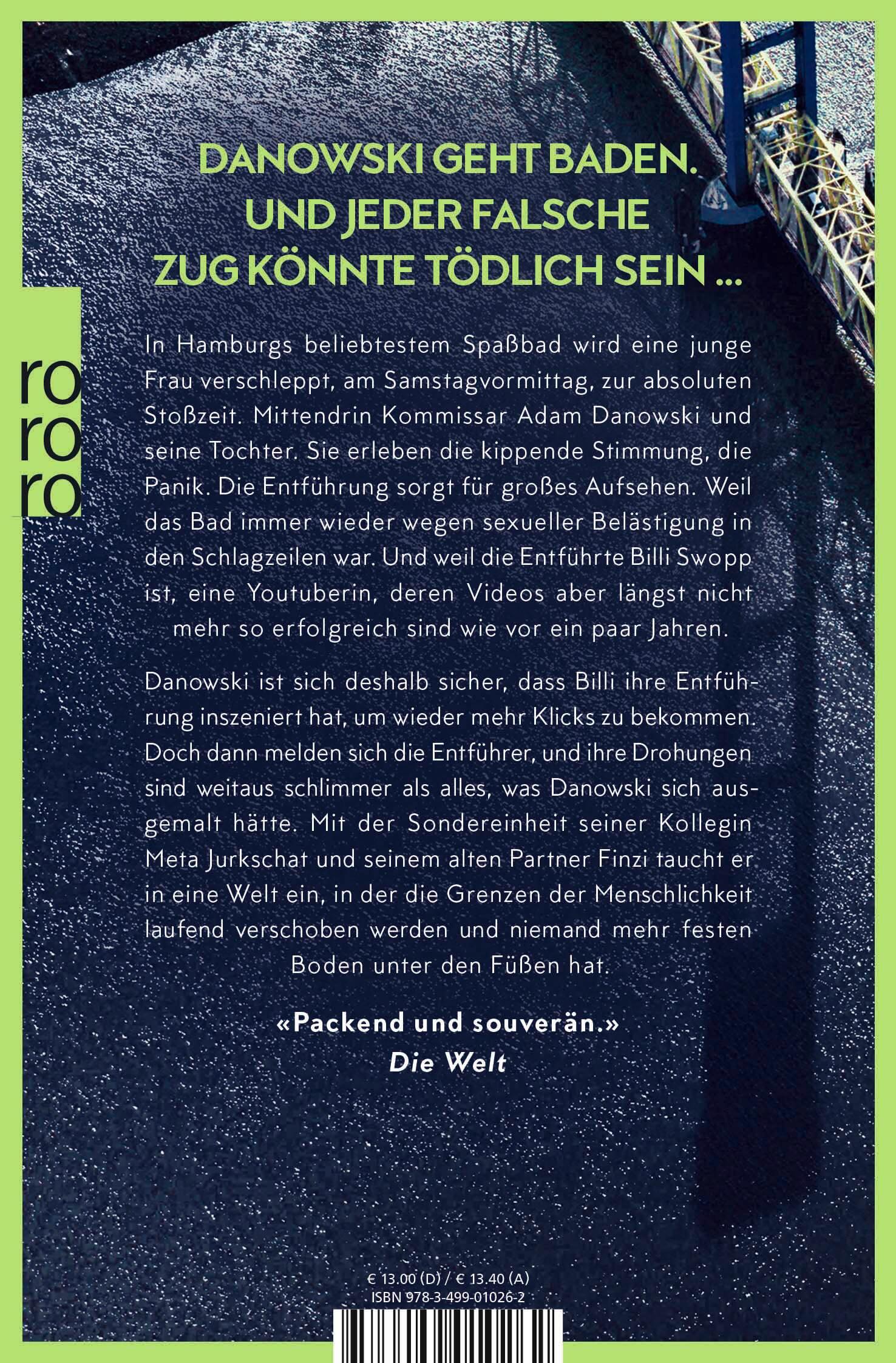 Rückseite: 9783499010262 | Danowski: Unter Wasser | Kriminalroman | Till Raether | Taschenbuch