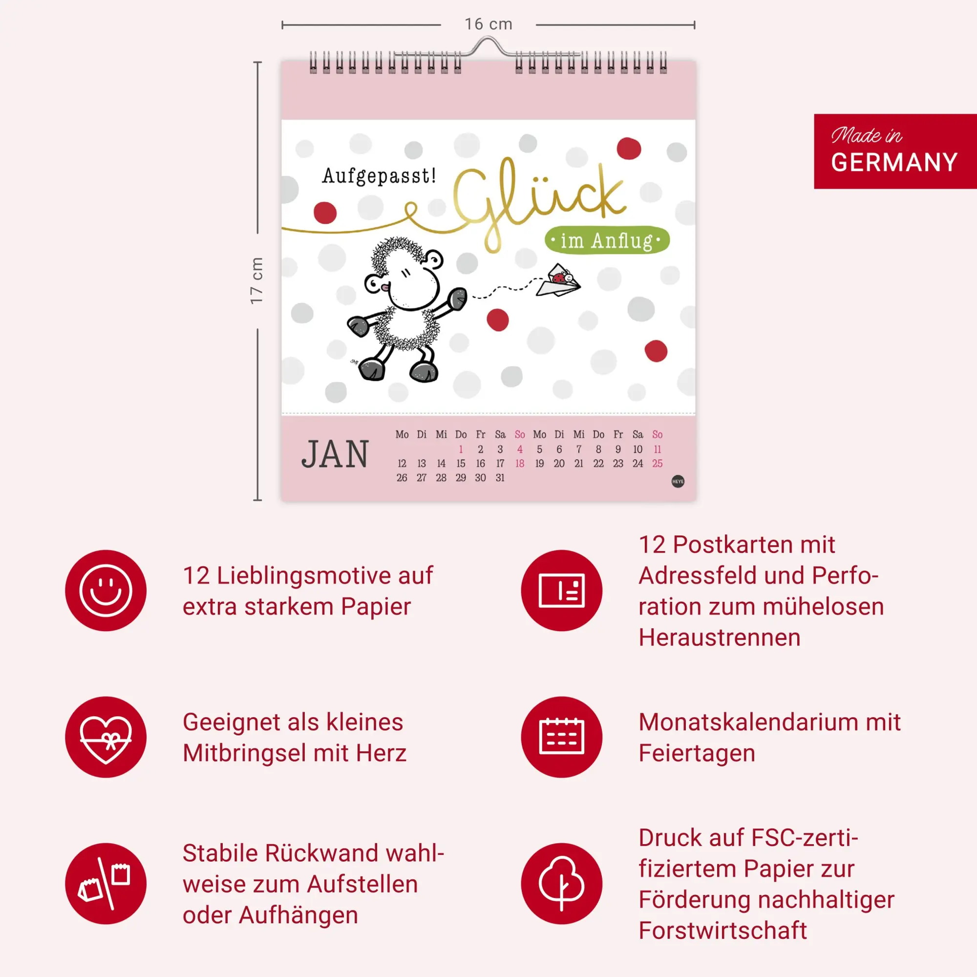 Bild: 9783756410262 | sheepworld Postkartenkalender 2026 | Heye | Kalender | Spiralbindung