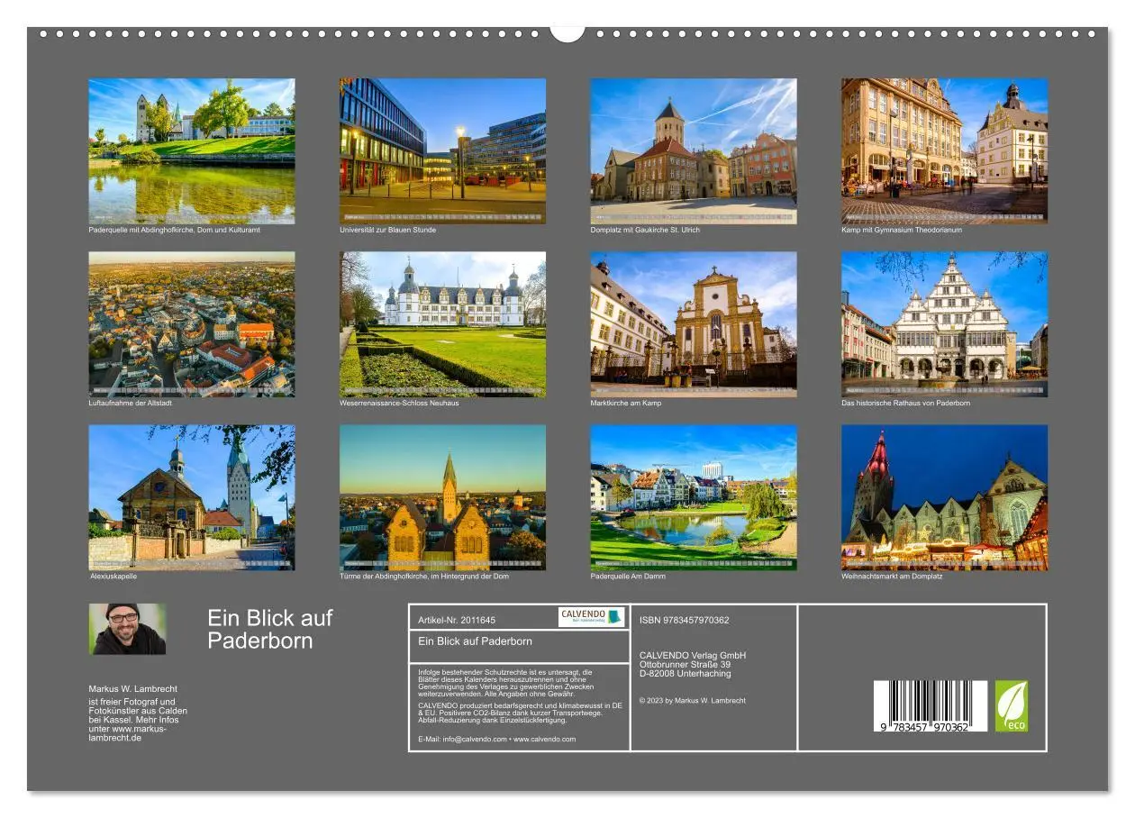 Bild: 9783457970362 | Ein Blick auf Paderborn (hochwertiger Premium Wandkalender 2026 DIN...