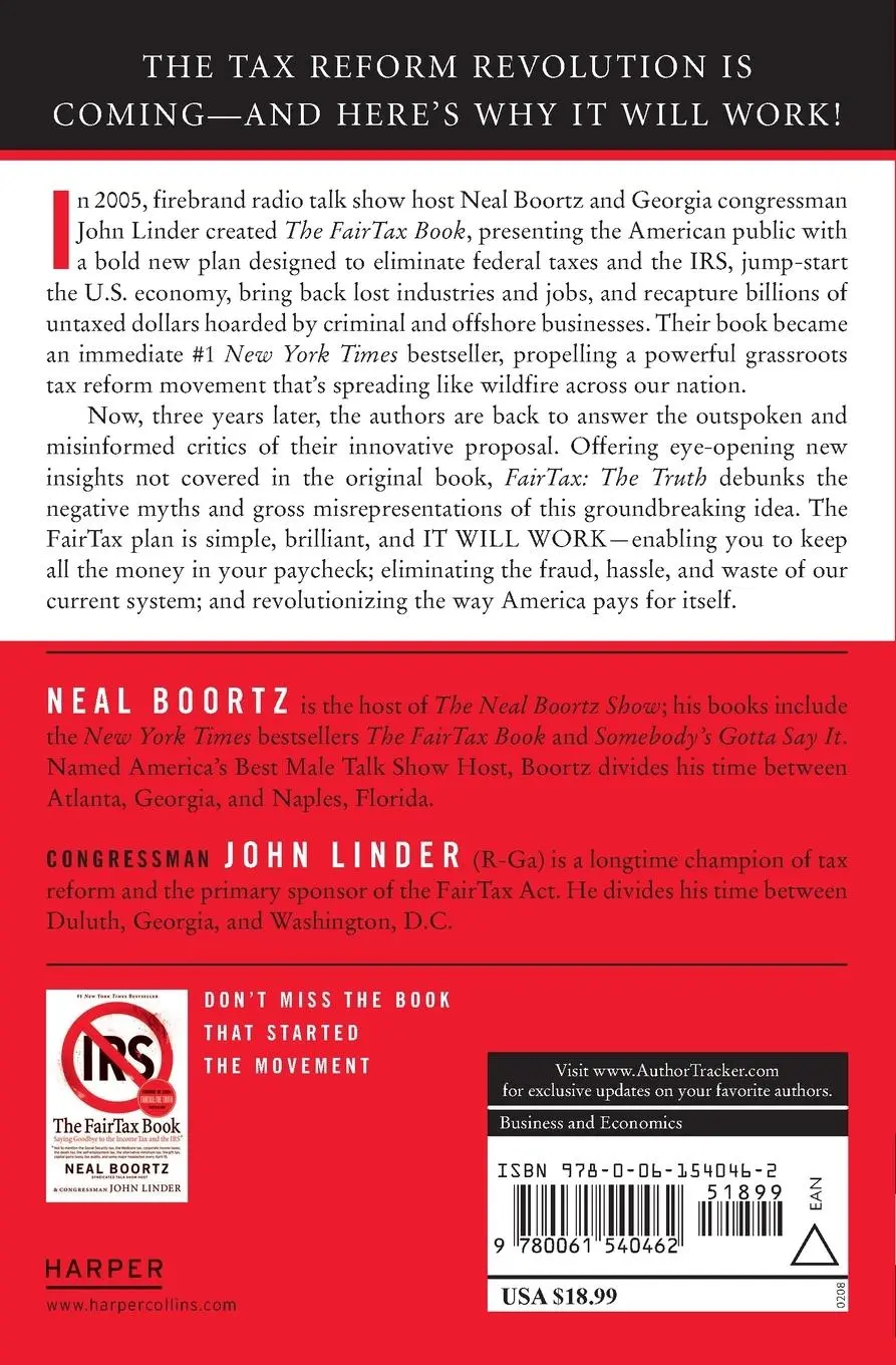 Rückseite: 9780061540462 | Fairtax | The Truth: Answering the Critics | Neal Boortz (u. a.)