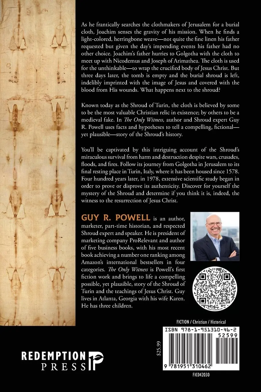 Rückseite: 9781951310462 | The Only Witness | A History of the Shroud Of Turin | Guy R. Powell