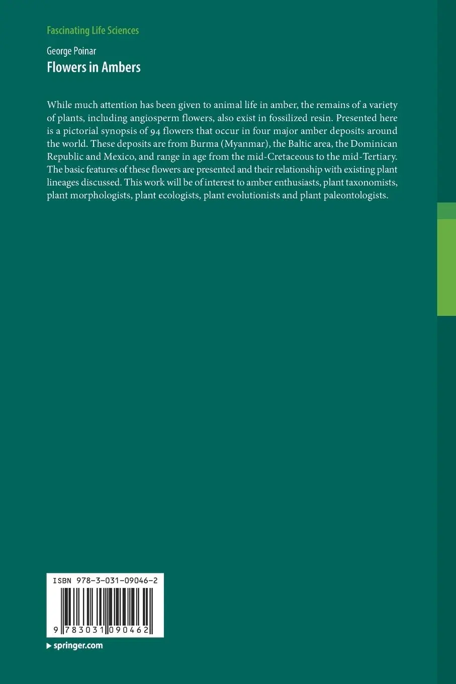 Rückseite: 9783031090462 | Flowers in Amber | George Poinar | Taschenbuch | xv | Englisch | 2023