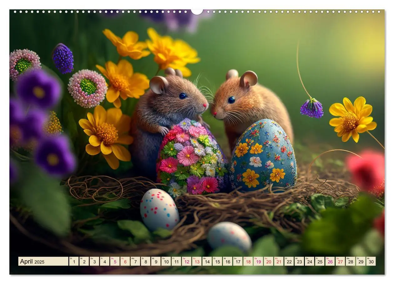 Bild: 9783383920462 | Mäuse Freunde (Wandkalender 2025 DIN A2 quer), CALVENDO Monatskalender