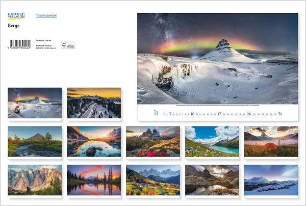 Bild: 9783819300462 | Berge 2027 | Verlag Korsch | Kalender | Spiralbindung | 14 S. | 2027