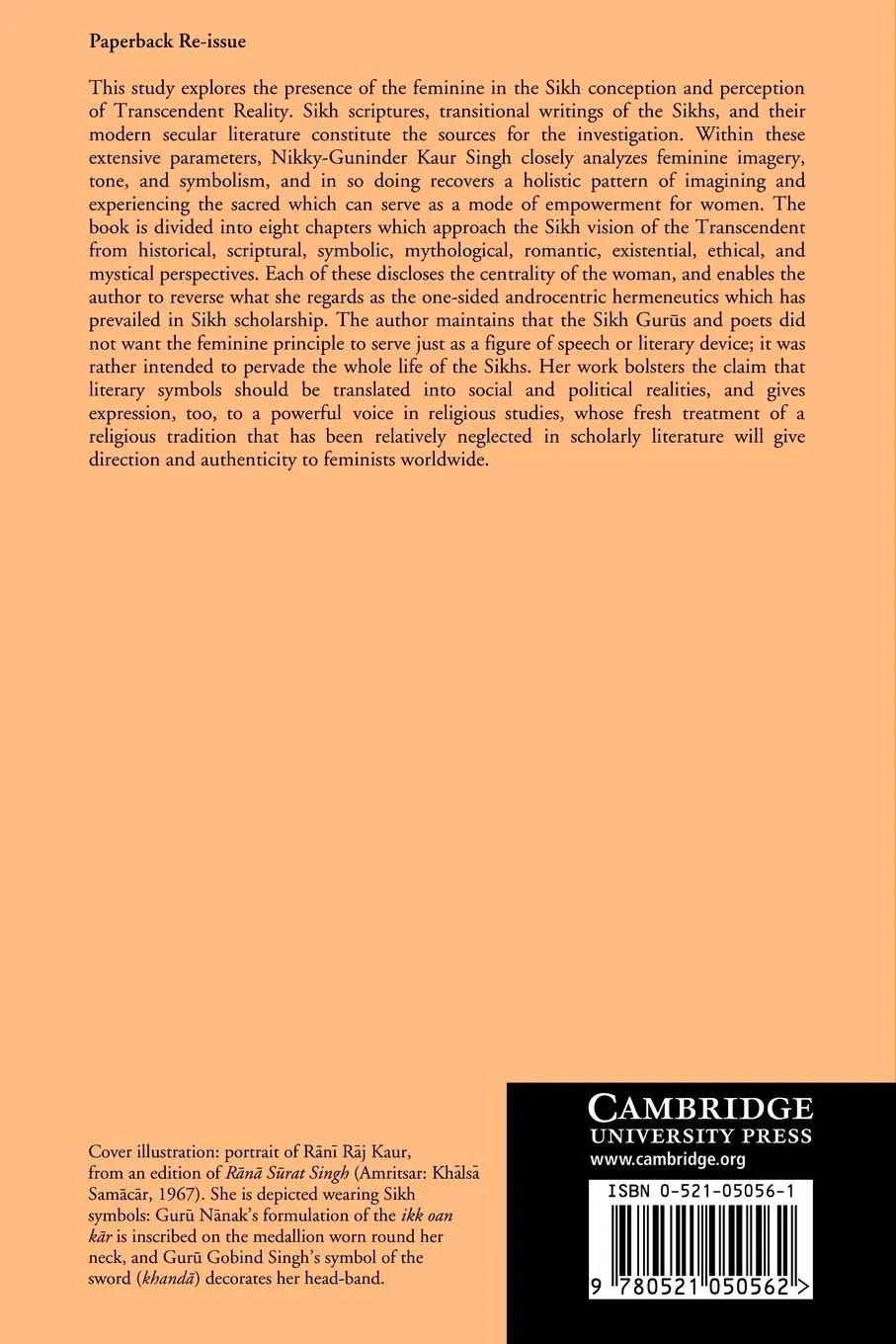 Rückseite: 9780521050562 | The Feminine Principle in the Sikh Vision of the Transcendent | Singh