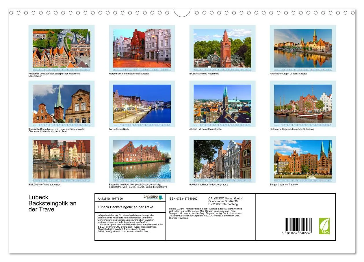 Bild: 9783457640562 | Lübeck Backsteingotik an der Trave (Wandkalender 2026 DIN A3 quer),...
