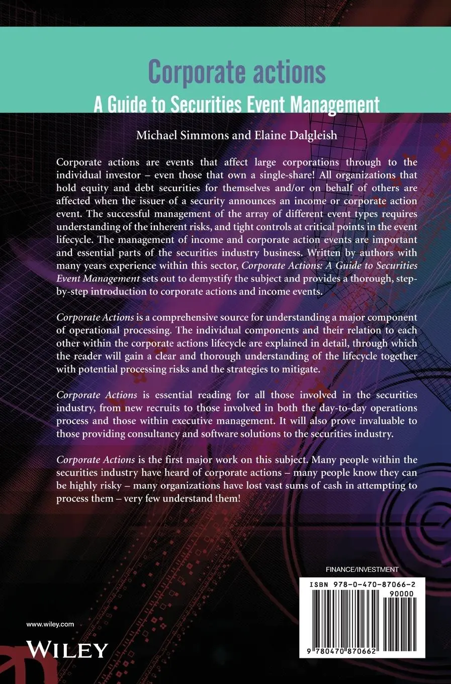 Rückseite: 9780470870662 | Corporate Actions | A Guide to Securities Event Management | Buch