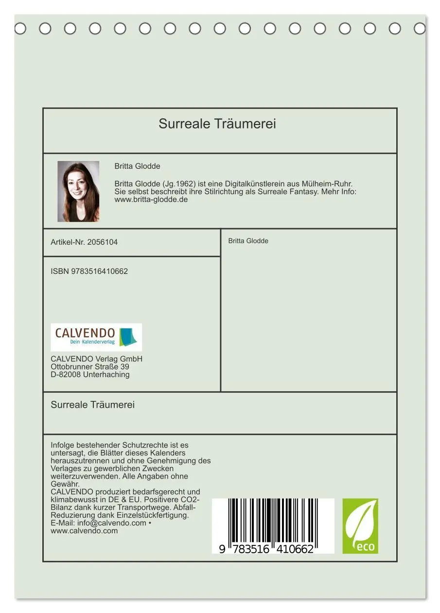 Bild: 9783516410662 | Surreale Träumerei (Tischkalender 2026 DIN A5 hoch), CALVENDO...