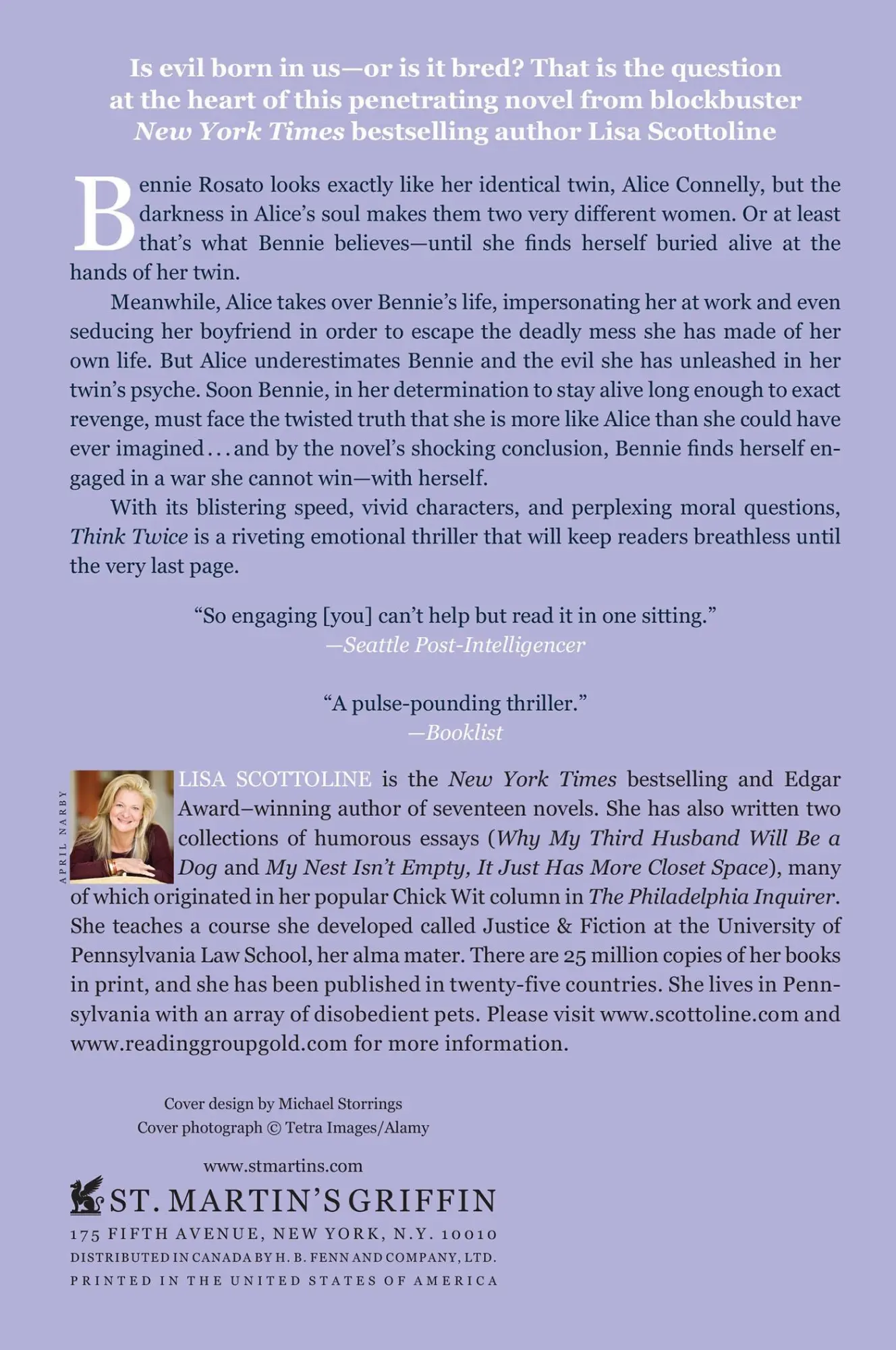 Rückseite: 9780312380762 | Think Twice | Lisa Scottoline | Taschenbuch | Kartoniert / Broschiert