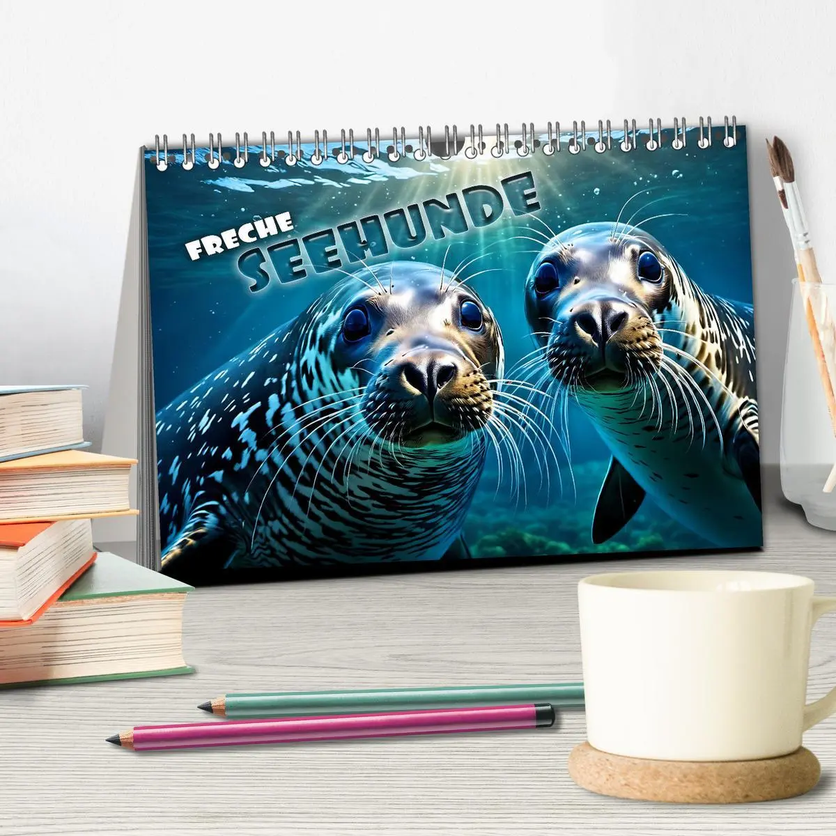 Bild: 9783457480762 | Freche Seehunde (Tischkalender 2026 DIN A5 quer), CALVENDO...