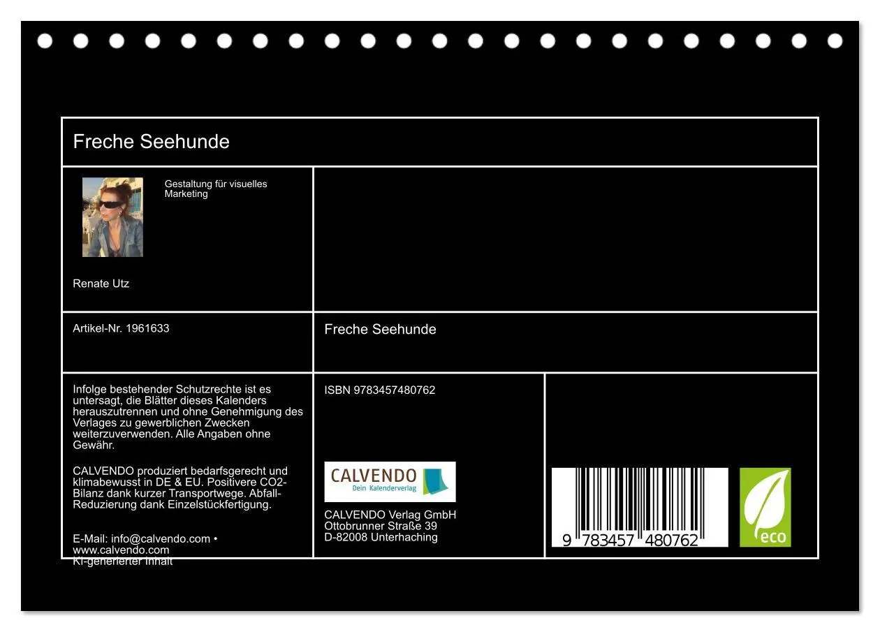 Bild: 9783457480762 | Freche Seehunde (Tischkalender 2026 DIN A5 quer), CALVENDO...