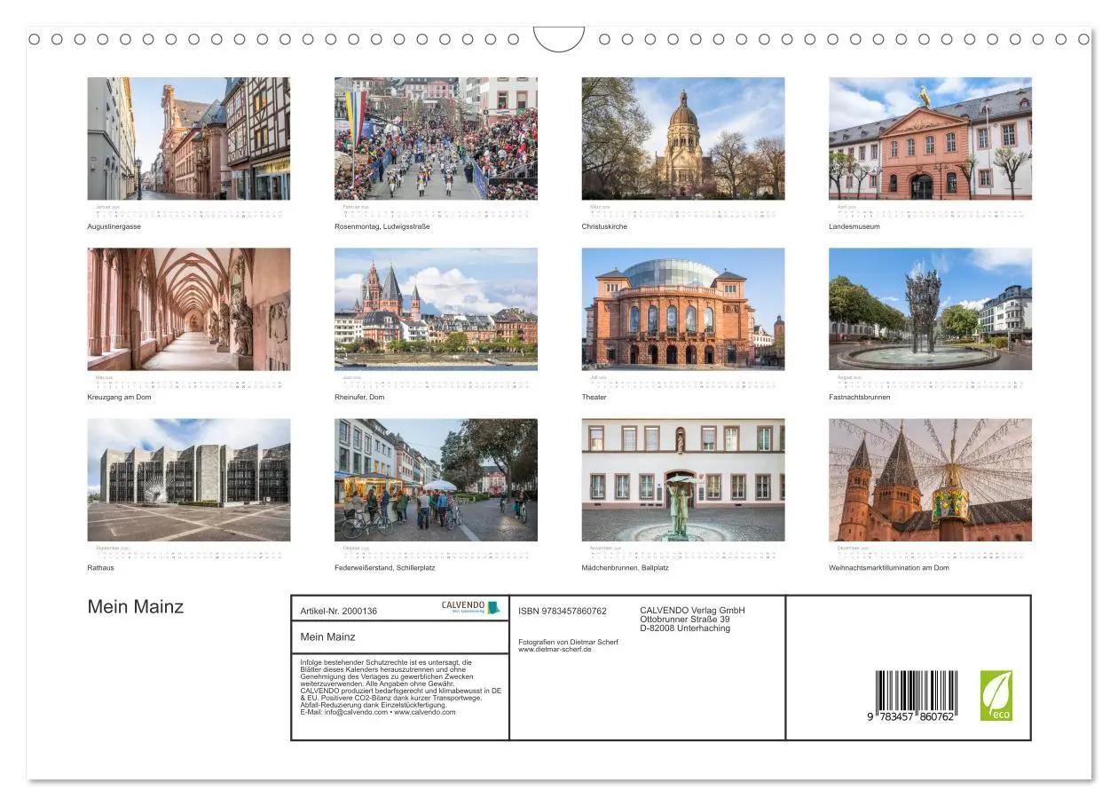 Bild: 9783457860762 | Mein Mainz (Wandkalender 2026 DIN A3 quer), CALVENDO Monatskalender