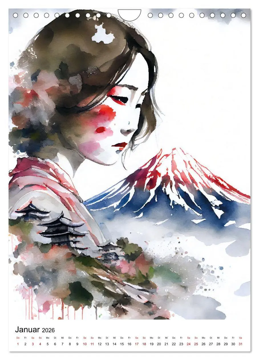 Bild: 9783516330762 | Geisha Aquarelle - Japanische Kulturdamen, Landschaft und Sakura...